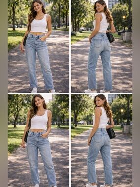 Hidden Jeans Size 27 Light Wash High Rise Straight Skinny Stretch Denim